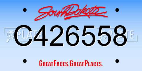 C426558 South Dakota License Plate
