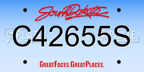 C42655S South Dakota License Plate