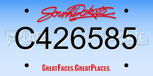 C426585 South Dakota License Plate