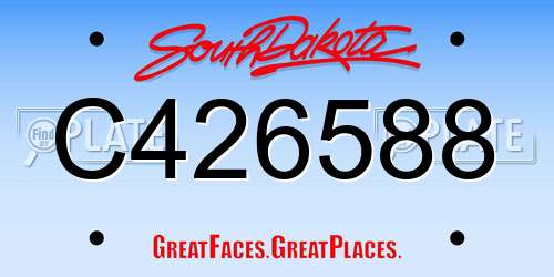 C426588 South Dakota License Plate
