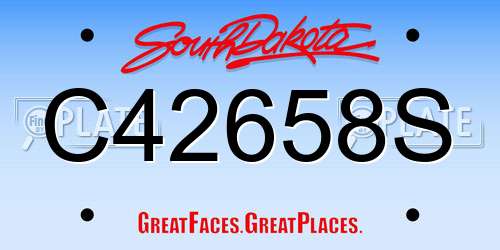 C42658S South Dakota License Plate