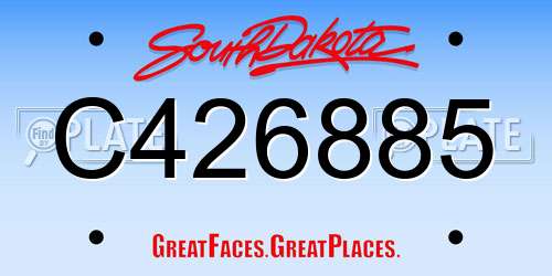 C426885 South Dakota License Plate