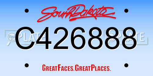 C426888 South Dakota License Plate