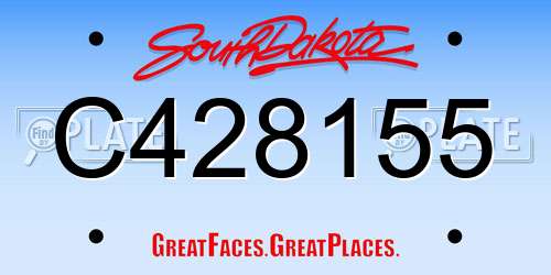 C428155 South Dakota License Plate
