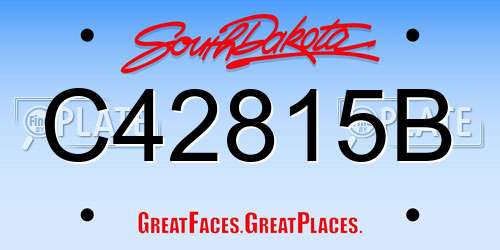 C42815B South Dakota License Plate