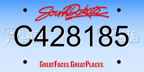 C428185 South Dakota License Plate
