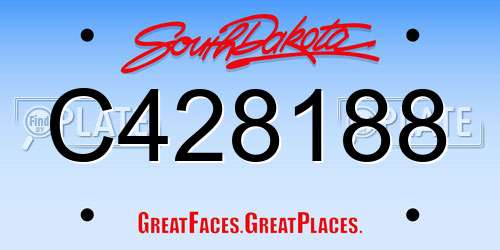 C428188 South Dakota License Plate