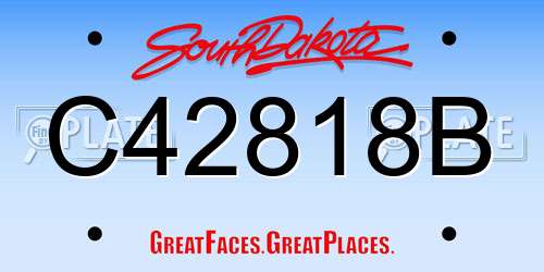 C42818B South Dakota License Plate