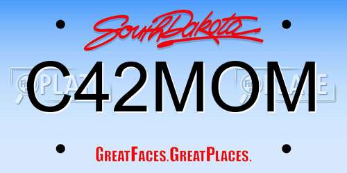 C42MOM South Dakota License Plate