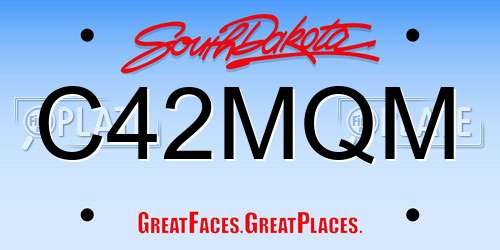 C42MQM South Dakota License Plate