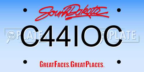 C44IOC South Dakota License Plate