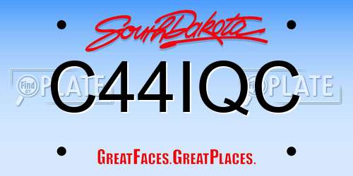 C44IQC South Dakota License Plate