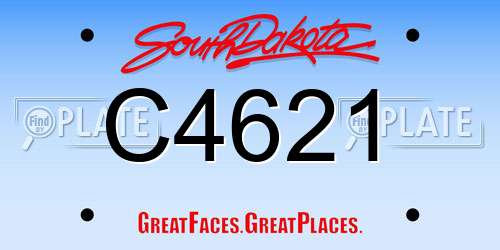 C4621 South Dakota License Plate