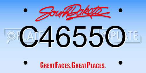 C4655O South Dakota License Plate