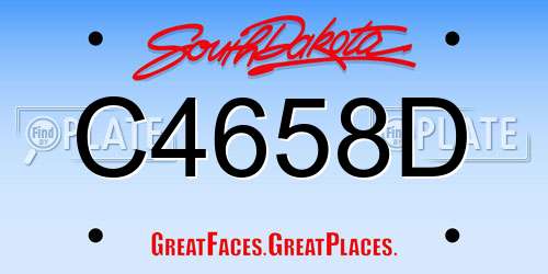 C4658D South Dakota License Plate