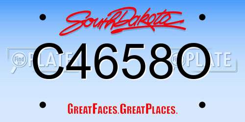 C4658O South Dakota License Plate