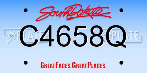 C4658Q South Dakota License Plate