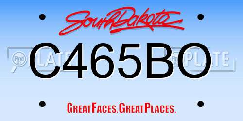 C465BO South Dakota License Plate