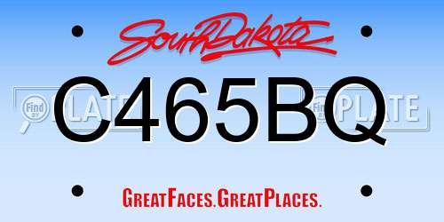 C465BQ South Dakota License Plate