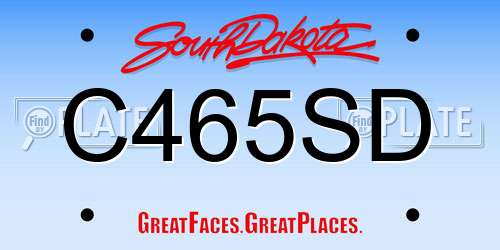 C465SD South Dakota License Plate