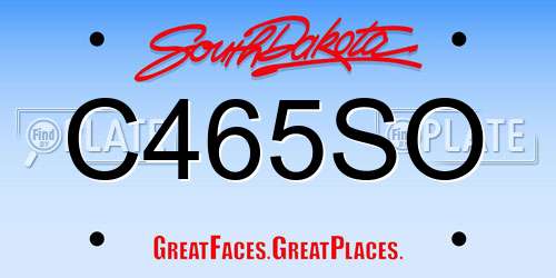C465SO South Dakota License Plate