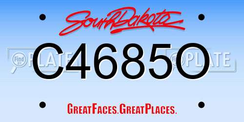 C4685O South Dakota License Plate