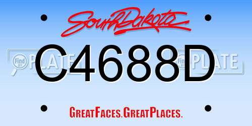 C4688D South Dakota License Plate