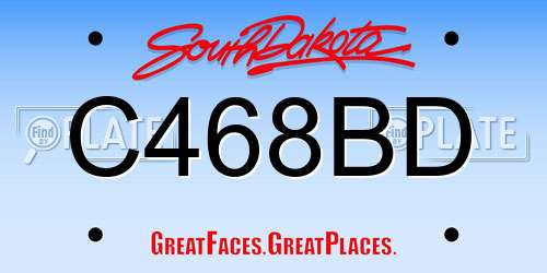 C468BD South Dakota License Plate