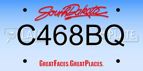 C468BQ South Dakota License Plate