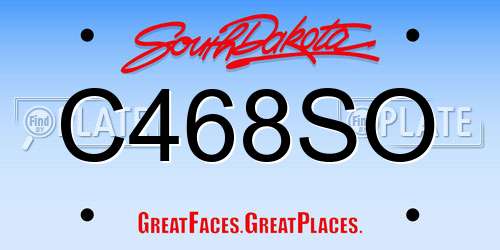 C468SO South Dakota License Plate