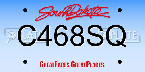 C468SQ South Dakota License Plate