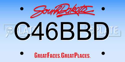 C46BBD South Dakota License Plate