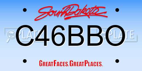 C46BBO South Dakota License Plate