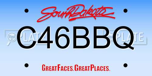 C46BBQ South Dakota License Plate