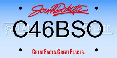 C46BSO South Dakota License Plate