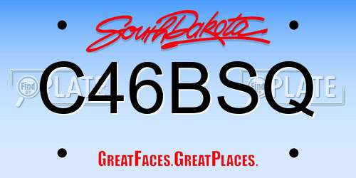 C46BSQ South Dakota License Plate