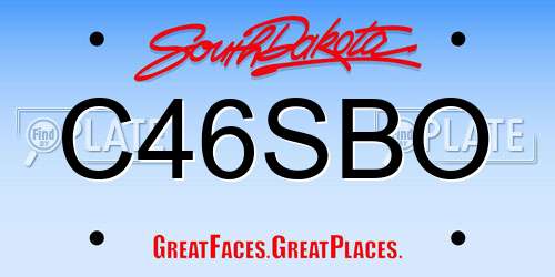 C46SBO South Dakota License Plate