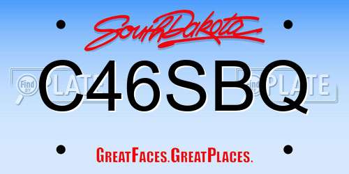 C46SBQ South Dakota License Plate
