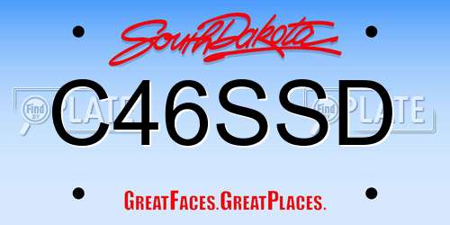 C46SSD South Dakota License Plate