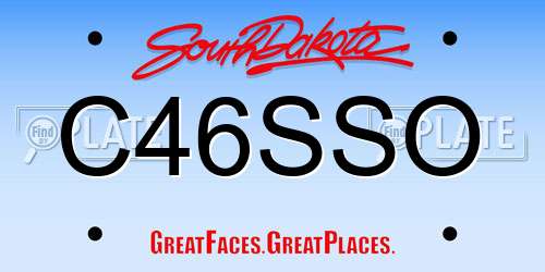 C46SSO South Dakota License Plate
