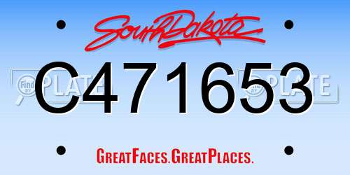 C471653 South Dakota License Plate