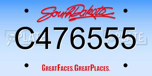 C476555 South Dakota License Plate