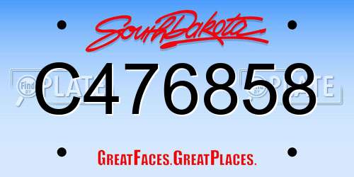 C476858 South Dakota License Plate