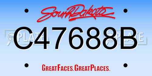 C47688B South Dakota License Plate
