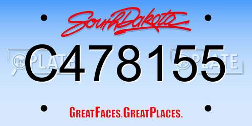C478155 South Dakota License Plate