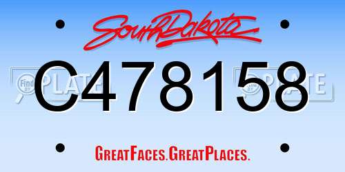 C478158 South Dakota License Plate