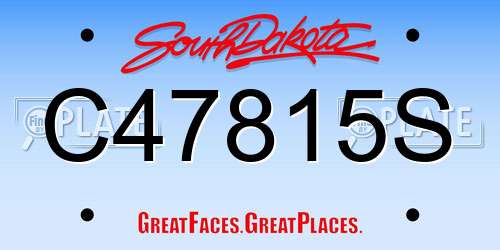 C47815S South Dakota License Plate