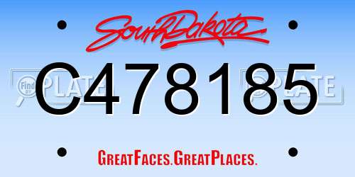 C478185 South Dakota License Plate