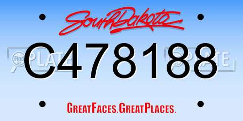 C478188 South Dakota License Plate