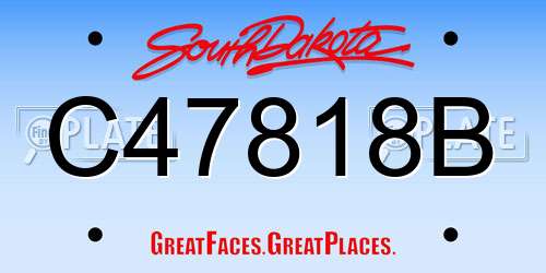 C47818B South Dakota License Plate